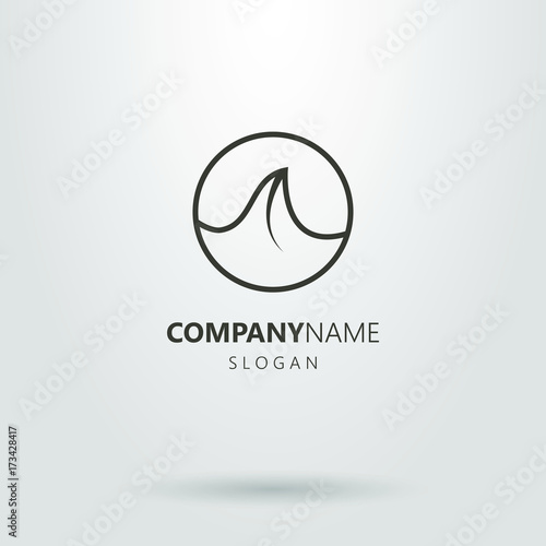 Black and white sea wave logo