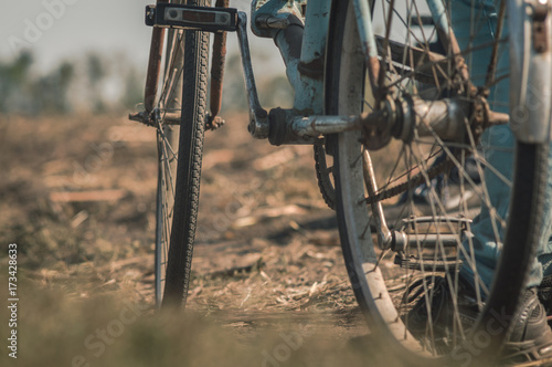 Old bicycle closeup