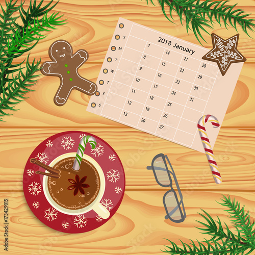 Christmas celebration with hot cocoa