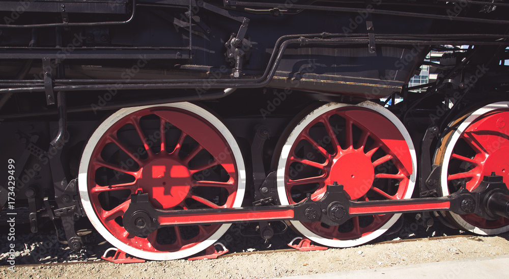 Details of Polish steam locomotive.