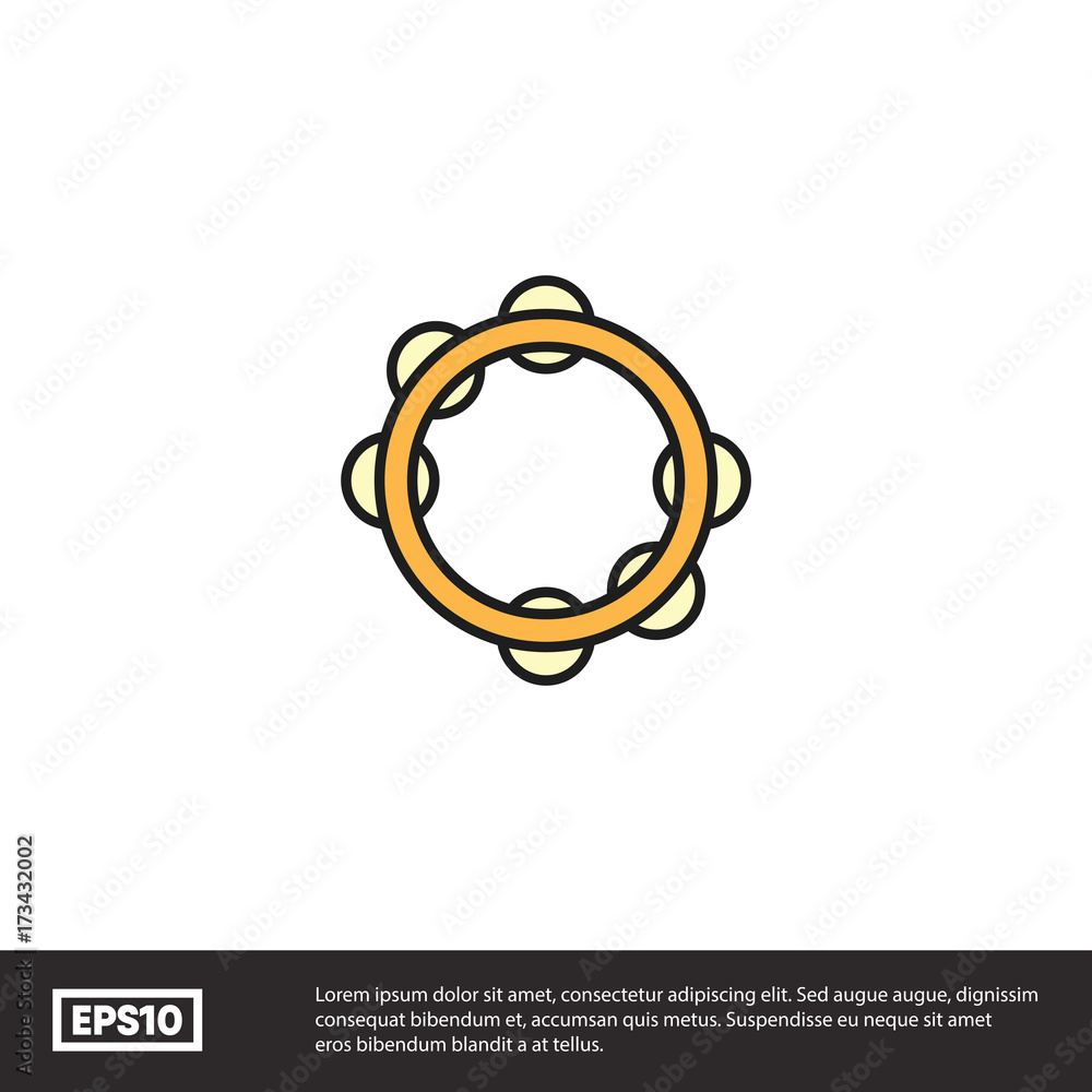 Naklejka premium tambourine vector icon