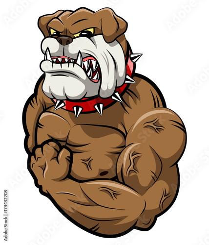 Angry dog mascot cartoon. Vector illustration