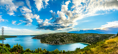 Sea bay Croatia summer panorama photo