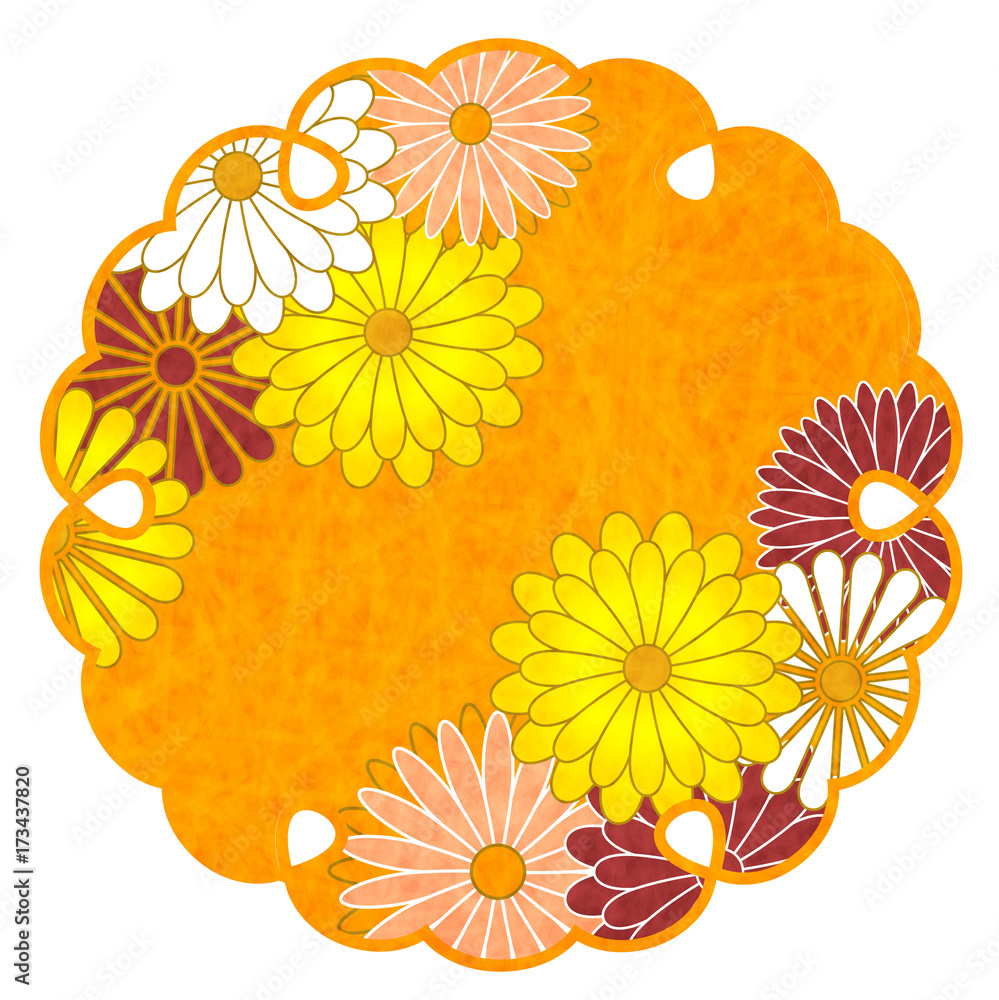 菊 年賀状 花 アイコン Stock Vector Adobe Stock