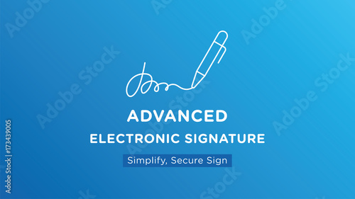 Digital signature concept, Sign Up. Flat Vector Illustration. Template in flat design