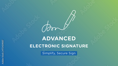 Digital signature concept, Sign Up. Flat Vector Illustration. Template in flat design