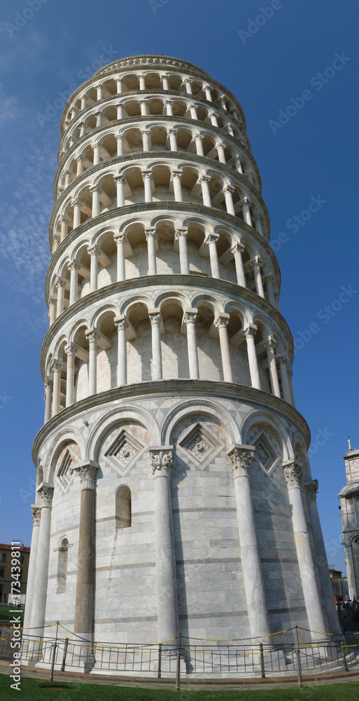 The leaning tower of Pisa, The square of Miracles in Pisa, Tuscany, Italy