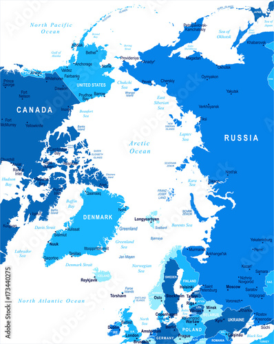 Arctic Map - Vector Illustration