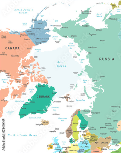 Arctic Region Map - Vector Illustration