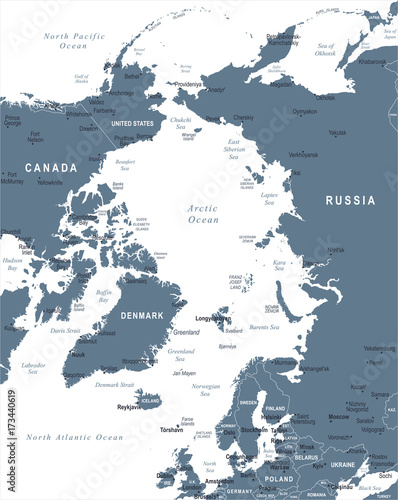 Arctic Region Map - Vector Illustration
