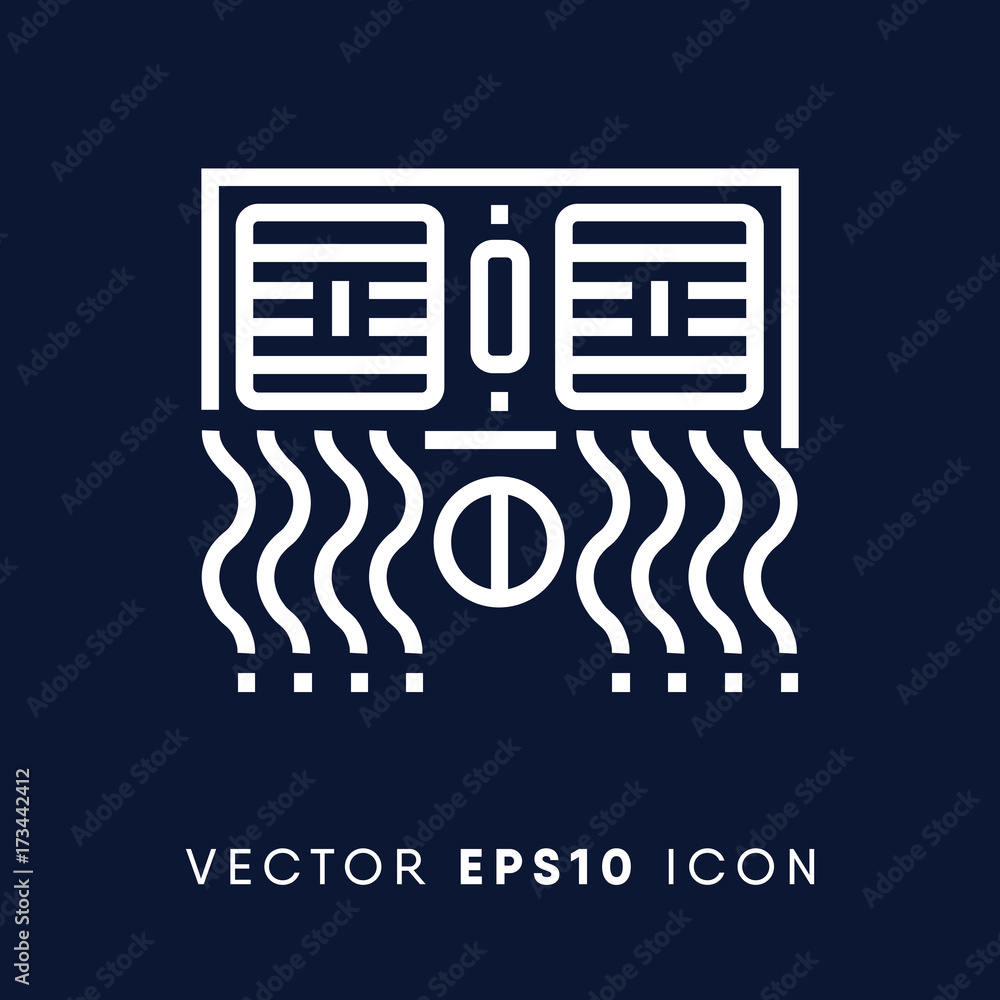 Car air conditioner icon, cooling fan symbol. Modern, simple flat