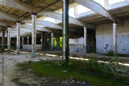 The destroyed building of the factory workshop  which worked for the defense industry of Ukraine. Robbery and an act of vandalism. September 2017