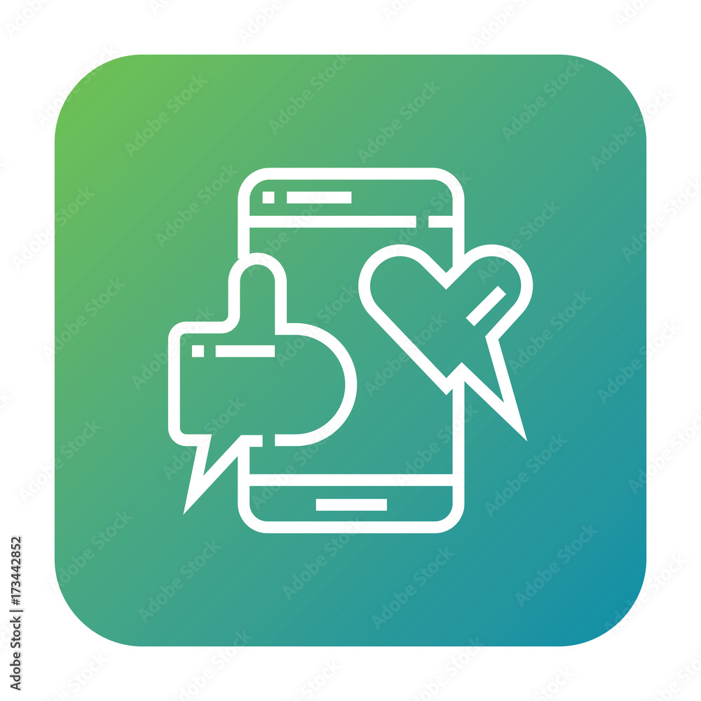 Like icon, heart smartphone symbol. Modern, simple flat vector illustration for web site or mobile app Like icon, heart smartphone symbol. Modern, simple flat vector illustration for web site or mobile app