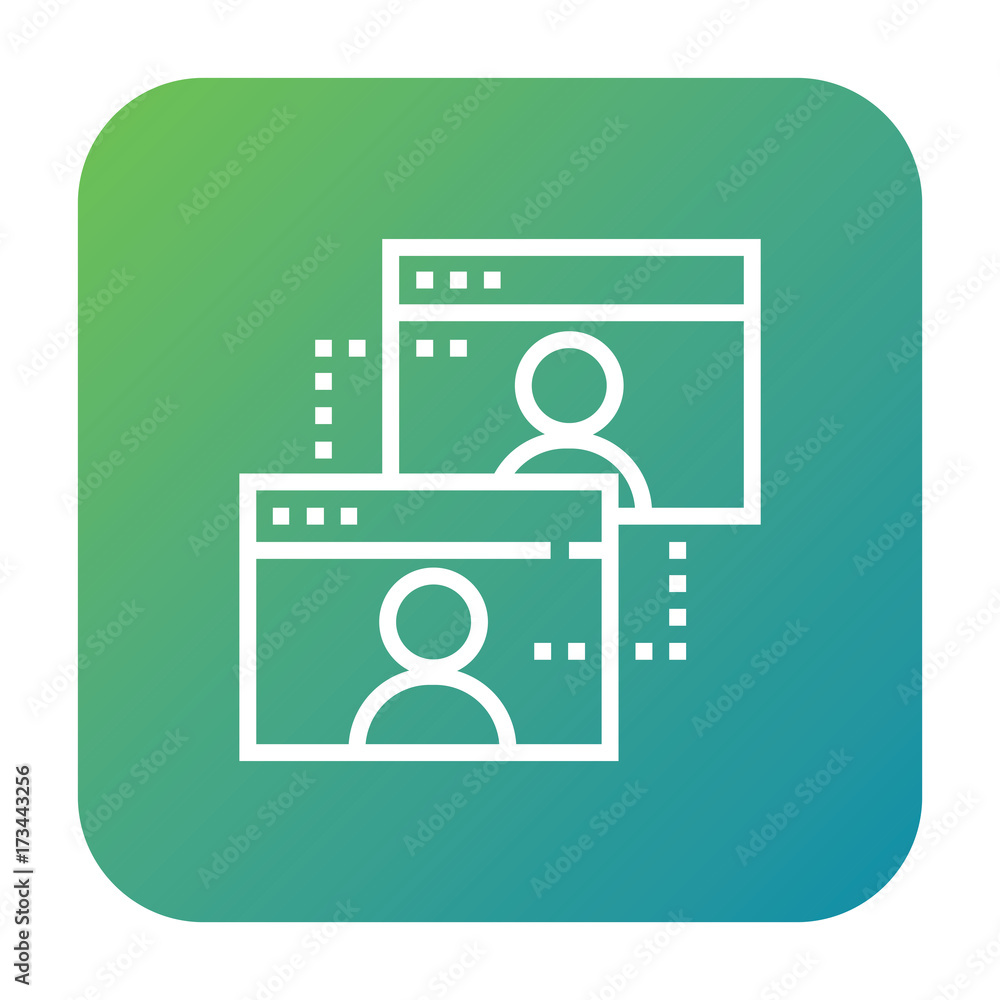 Media communication icon, meeting network symbol. Modern, simple flat vector illustration for web site or mobile app Media communication icon, meeting network symbol. Modern, simple flat vector illustration for web site or mobile app
