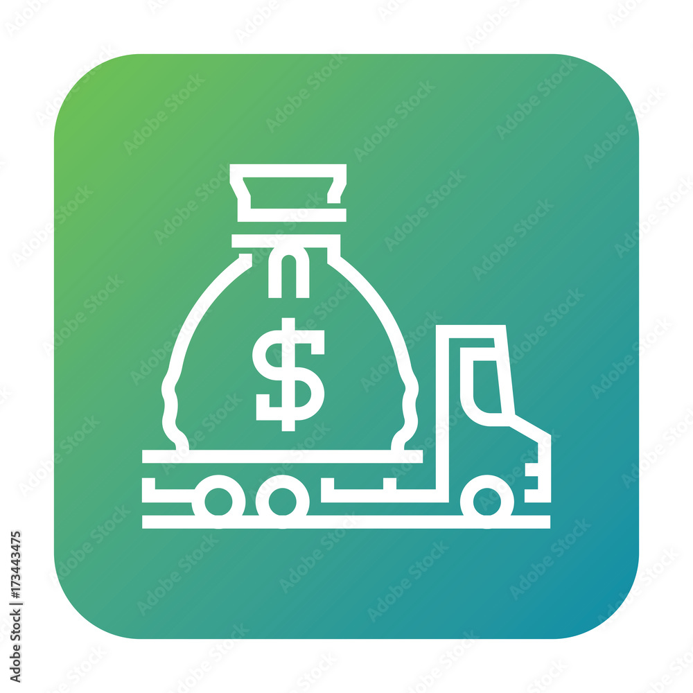 Moving money icon, belongings symbol. Modern, simple flat vector illustration for web site or mobile app Moving money icon, belongings symbol. Modern, simple flat vector illustration for web site or mobile app