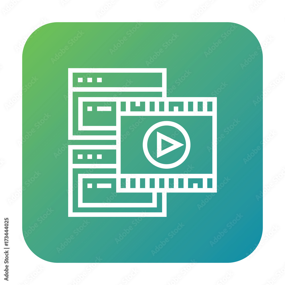 Media player icon, video symbol. Modern, simple flat vector illustration for web site or mobile app Media player icon, video symbol. Modern, simple flat vector illustration for web site or mobile app