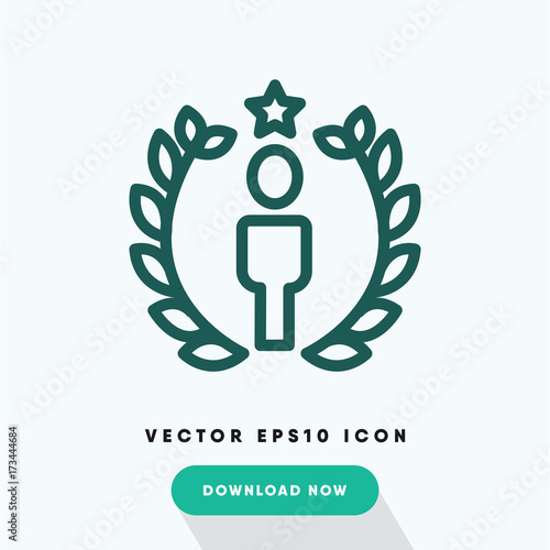 Leadership icon, best employee symbol. Modern, simple flat vector illustration for web site or mobile app