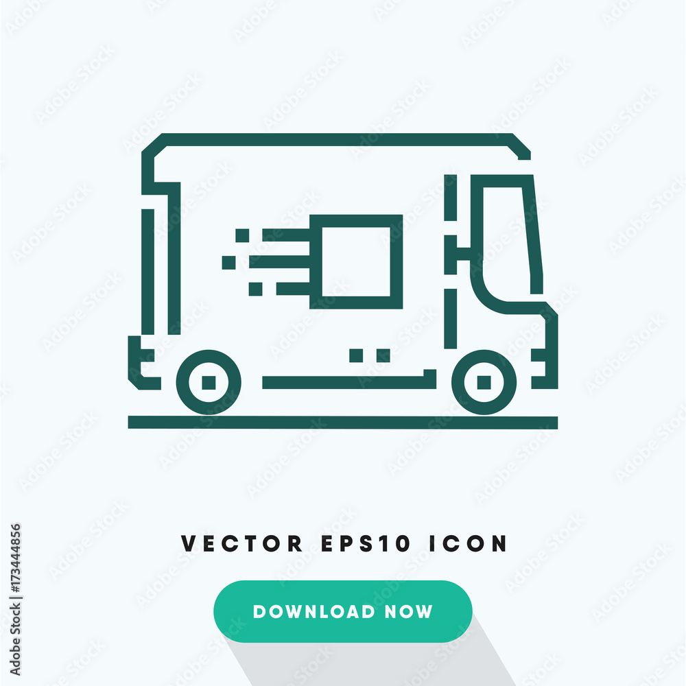 Cargo truck icon, cargo automobile symbol. Modern, simple flat vector illustration for web site or mobile app