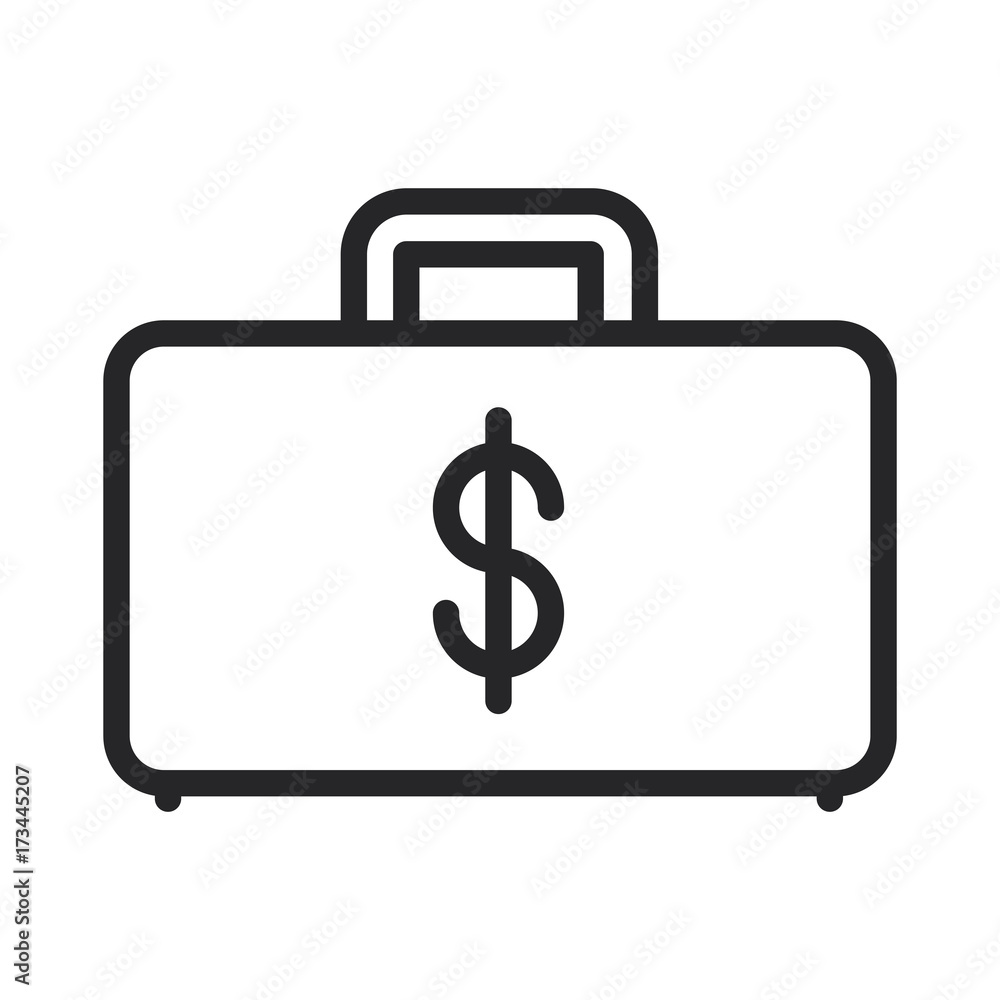 Dollar briefcase vector icon Dollar briefcase vector icon