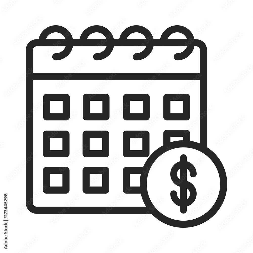 Dollar calendar vector icon Dollar calendar vector icon