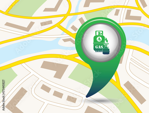 Camping stove with gas bottle icon