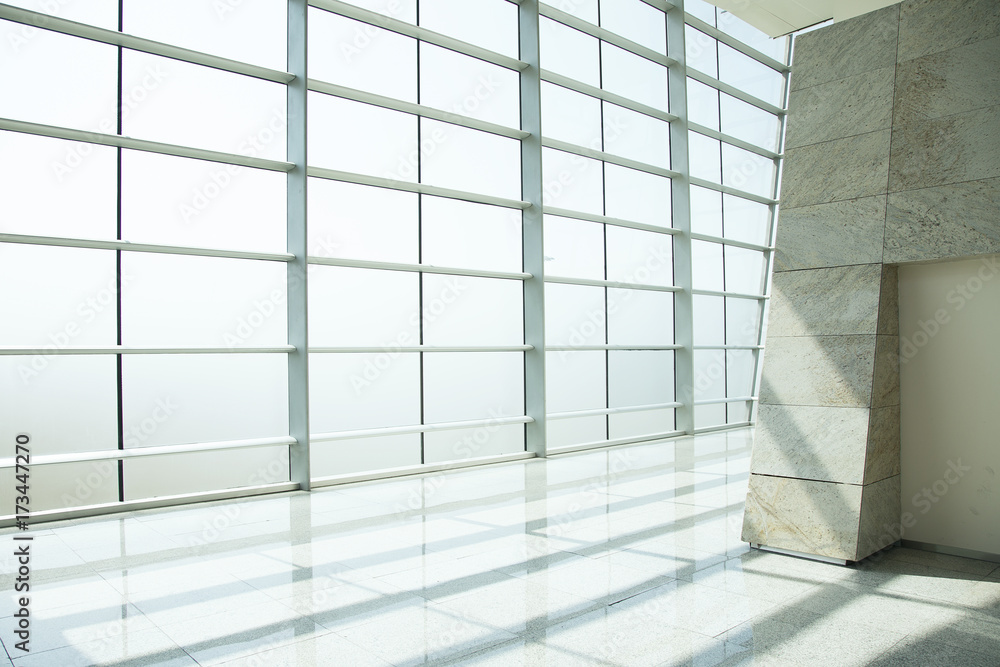 empty hall of modern business center. interior background airport empty hall of modern business center. interior background airport