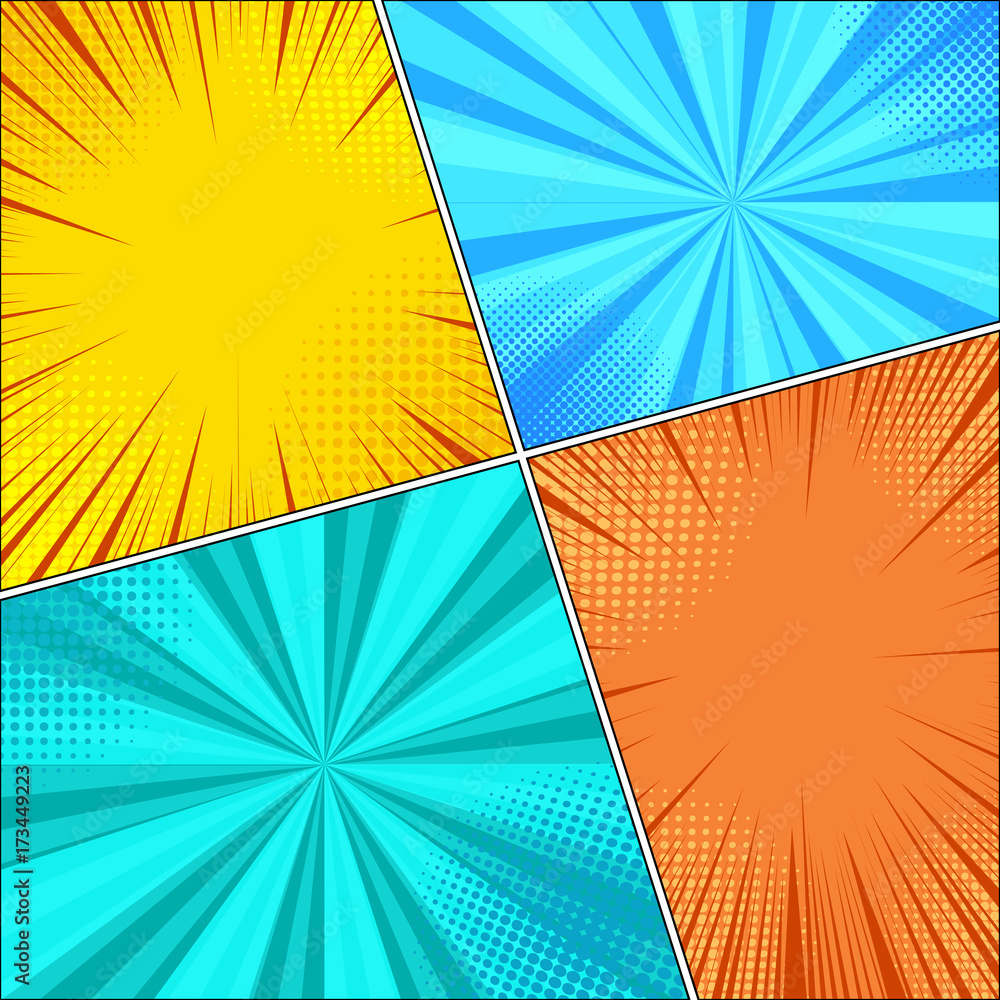 Fototapeta premium Comic book bright template