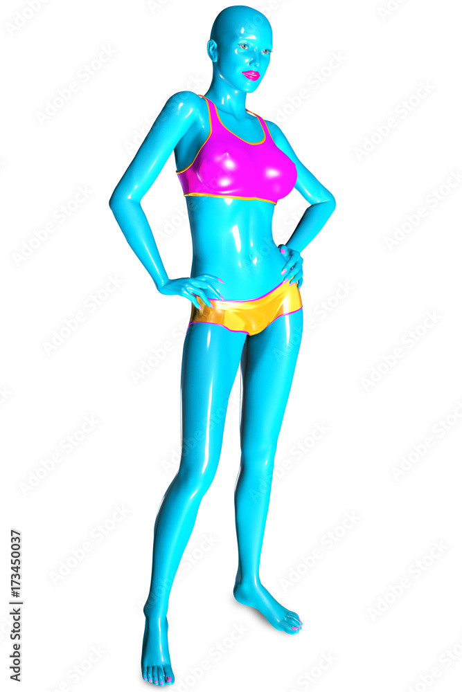 3d illustration of a futuristic female model 3d illustration of a futuristic female model