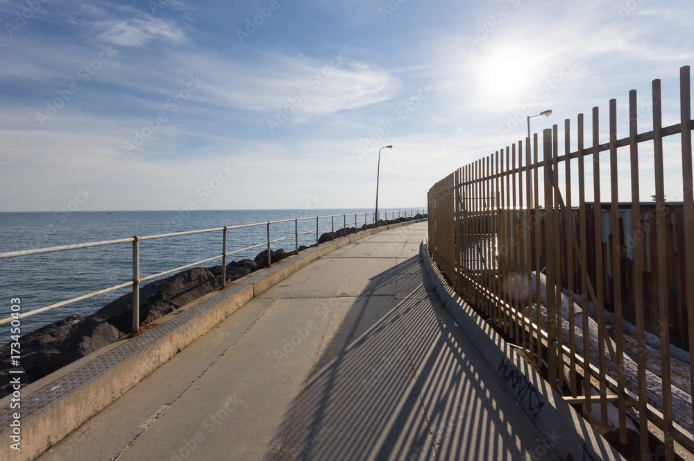 Brighton Pier curved railing.