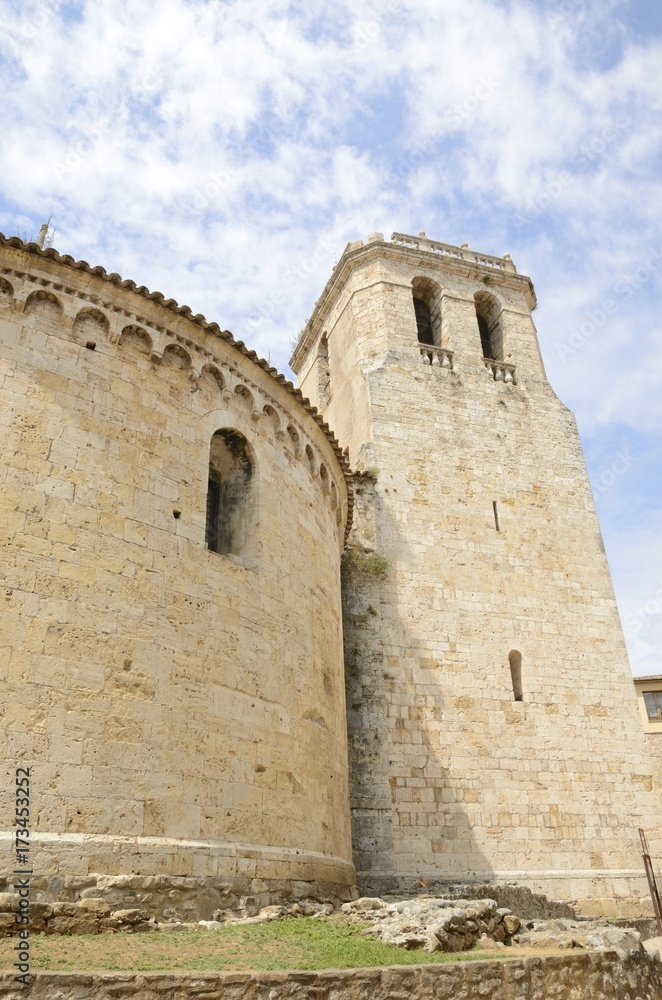 Medieval stone church in Besalu, Spain