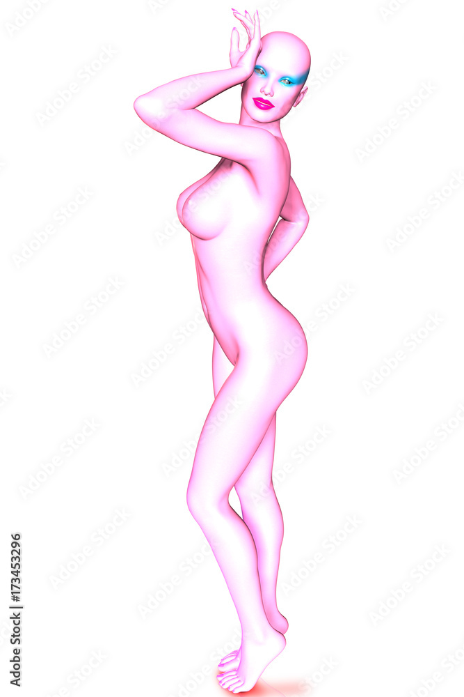 3d illustration of a futuristic female model 3d illustration of a futuristic female model