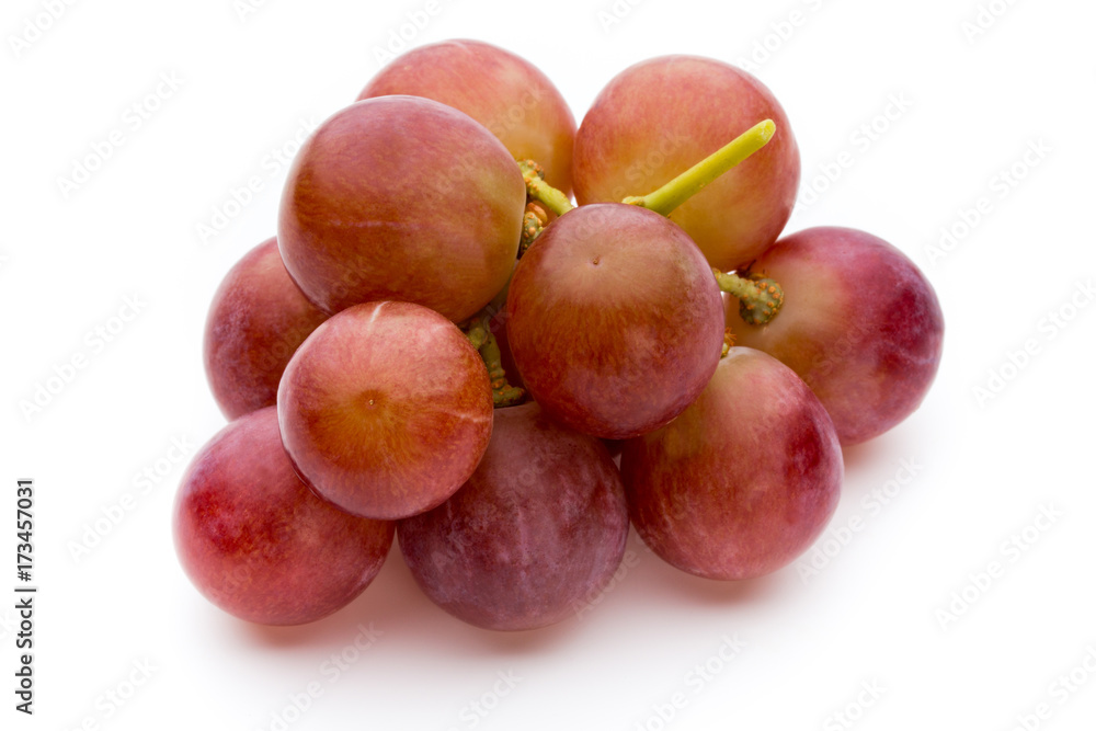 Ripe red grape isolated on white. Ripe red grape isolated on white.