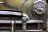 Front Bumper Hood and Headlight of Classic Old Car