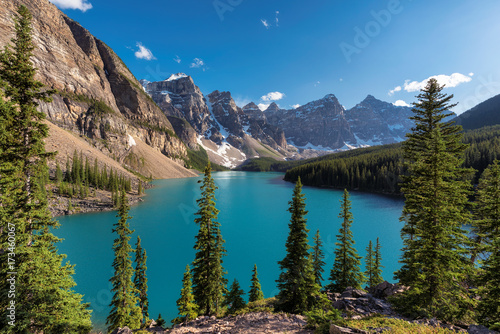 Moraine lake in Valley of the Ten Peaks, Banff National Park, Canada.