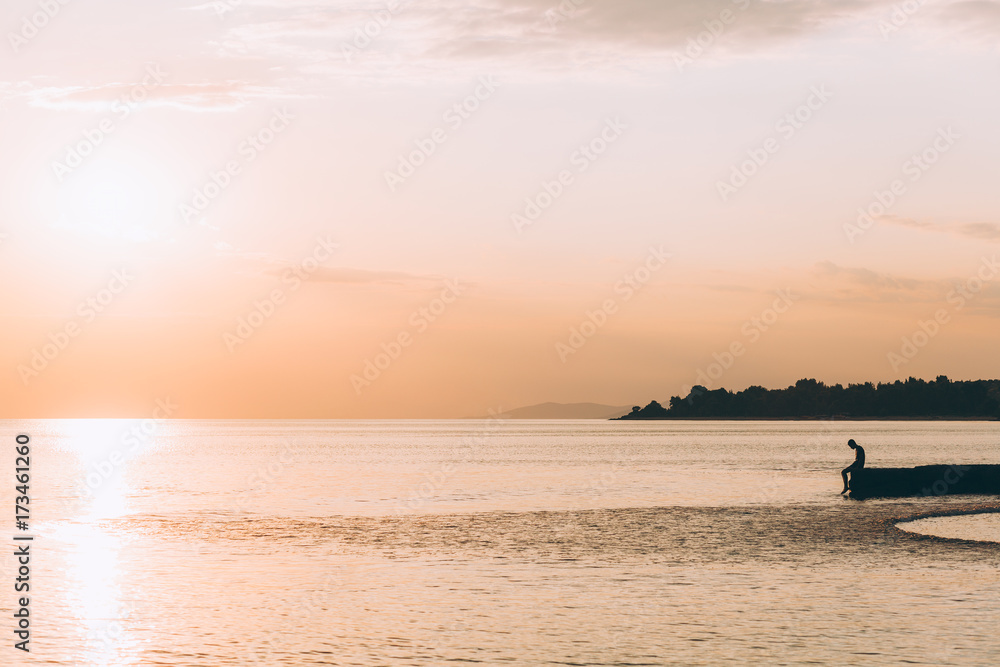 Beautiful view on sunset by the sea Beautiful view on sunset by the sea