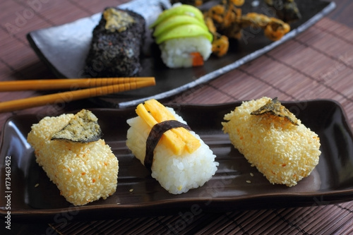 Sushi food style in Japan.