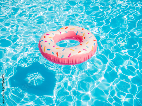 Inflatable Donut float in a swimming pool photo
