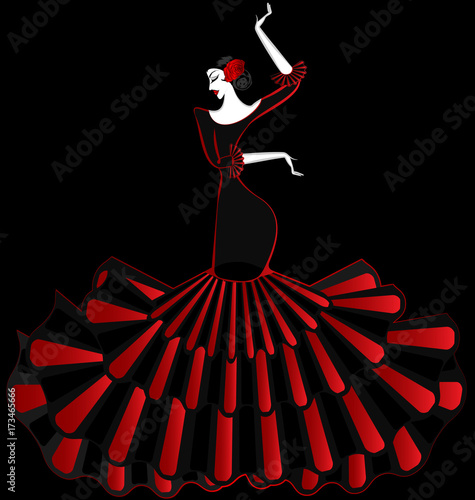 abstract flamenco dancer in the dark