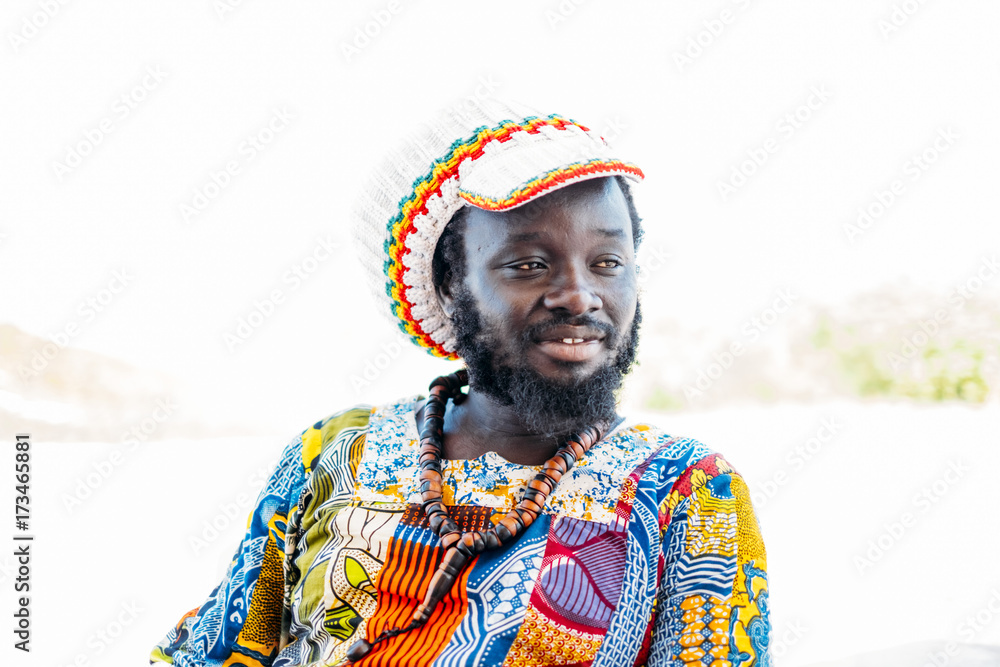 Black man in colorful clothing Black man in colorful clothing