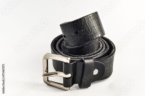 leather belt isolated on white background photo