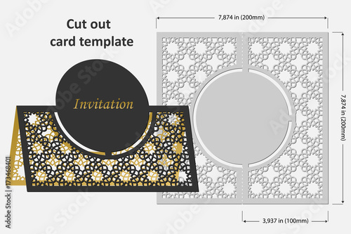 Template cards to cut. Topper. Use for congratulations, invitations, presentations, weddings. Vector illustration.