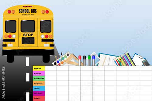 Weekly schedule for school