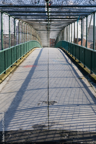 Pedestrian footbridge over a major road through Belfast, affectionately known as "Ho Chi Mihn Bridge"