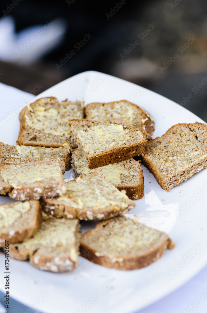 Gluten free Irish wheaten bread with butter Gluten free Irish wheaten bread with butter
