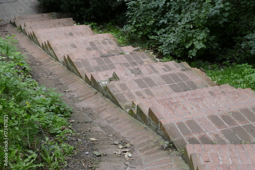 outdoor stairway made od tiles