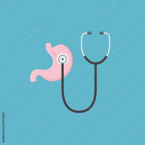 Flat Stomach Pain Illustration. Stomach Ache. Health Care Concept
