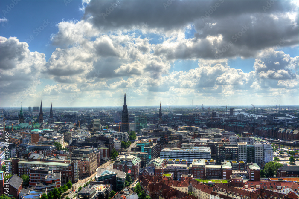 Obraz premium Blick über Hamburg