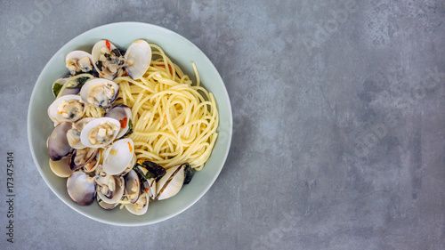 Clams pasta seafood dish