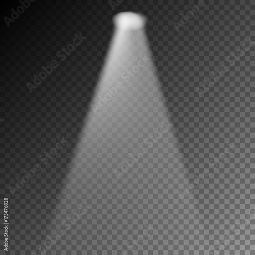 Illustration of Realistic Vector Stage Light. Transparent Festival Light Effect