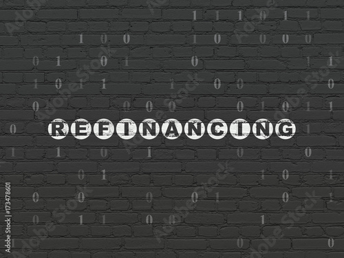 Finance concept: Refinancing on wall background